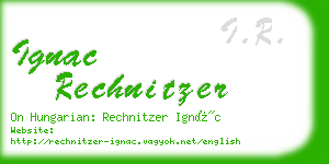ignac rechnitzer business card